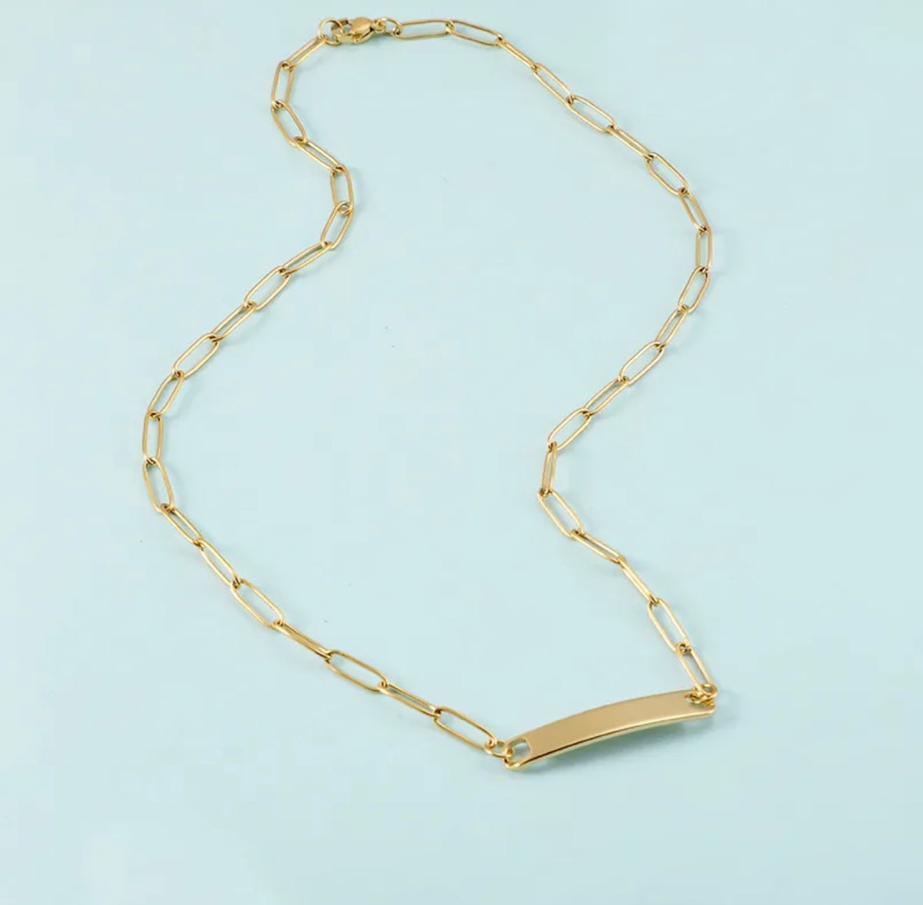 Paper Clip Bar Necklace